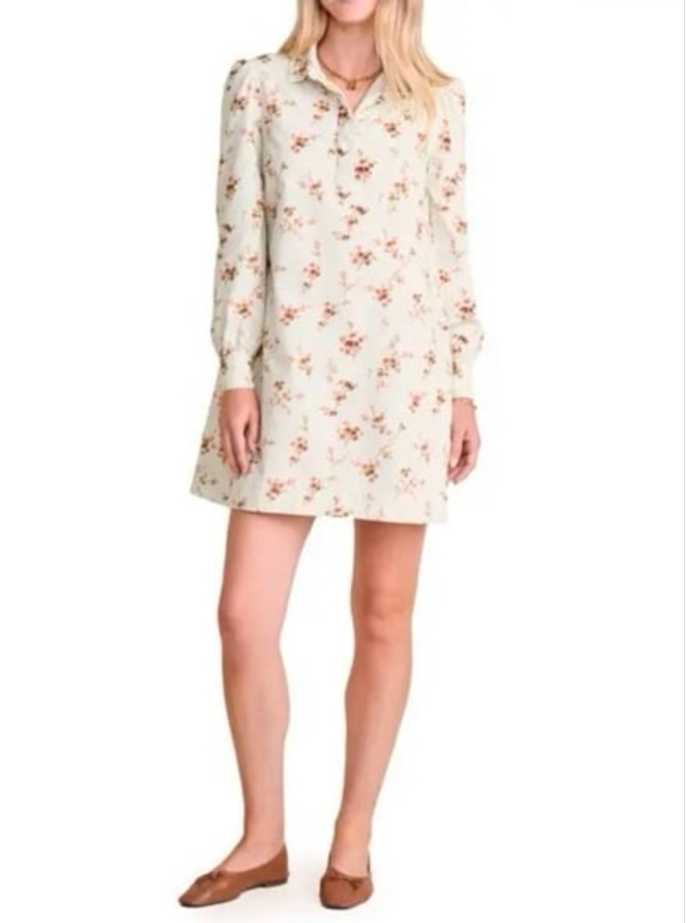 Vineyard Vines Sienna Floral Long-Sleeve Popover Mini Dress